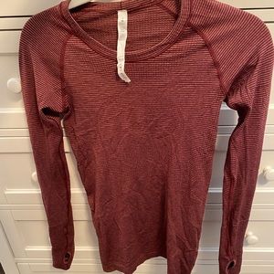 Brick red lululemon long sleeve swiftly tech